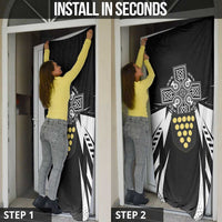 Cornwall Celtic Cross Door Cover Coat Of Arms With Celtic Pattern - Wonder Print Shop