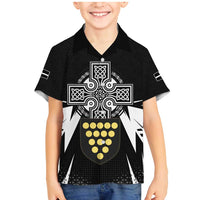 Cornwall Celtic Cross Family Matching Mermaid Dress and Hawaiian Shirt Coat Of Arms With Celtic Pattern - Wonder Print Shop