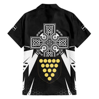 Cornwall Celtic Cross Family Matching Off Shoulder Short Dress and Hawaiian Shirt Coat Of Arms With Celtic Pattern - Wonder Print Shop