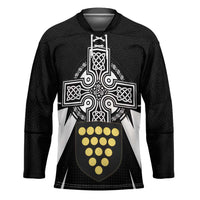 Cornwall Celtic Cross Hockey Jersey Coat Of Arms With Celtic Pattern - Wonder Print Shop