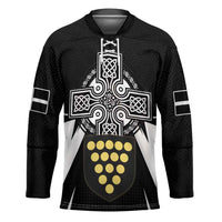 Cornwall Celtic Cross Hockey Jersey Coat Of Arms With Celtic Pattern - Wonder Print Shop