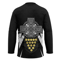 Cornwall Celtic Cross Hockey Jersey Coat Of Arms With Celtic Pattern - Wonder Print Shop