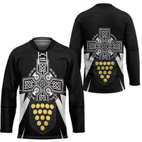 Cornwall Celtic Cross Hockey Jersey Coat Of Arms With Celtic Pattern - Wonder Print Shop