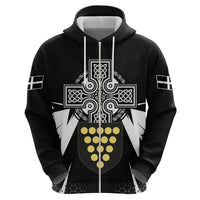 Cornwall Celtic Cross Hoodie Coat Of Arms With Celtic Pattern - Wonder Print Shop