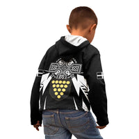 Cornwall Celtic Cross Kid Hoodie Coat Of Arms With Celtic Pattern - Wonder Print Shop