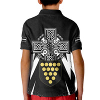 Cornwall Celtic Cross Kid Polo Shirt Coat Of Arms With Celtic Pattern - Wonder Print Shop