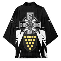 Cornwall Celtic Cross Kimono Coat Of Arms With Celtic Pattern - Wonder Print Shop