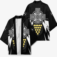 Cornwall Celtic Cross Kimono Coat Of Arms With Celtic Pattern - Wonder Print Shop