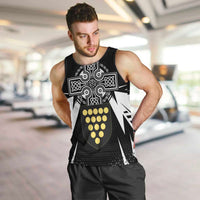 Cornwall Celtic Cross Men Tank Top Coat Of Arms With Celtic Pattern - Wonder Print Shop