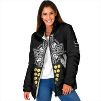 Cornwall Celtic Cross Padded Jacket Coat Of Arms With Celtic Pattern - Wonder Print Shop
