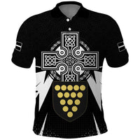 Cornwall Celtic Cross Polo Shirt Coat Of Arms With Celtic Pattern - Wonder Print Shop