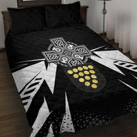Cornwall Celtic Cross Quilt Bed Set Coat Of Arms With Celtic Pattern - Wonder Print Shop