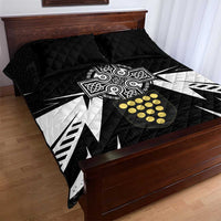 Cornwall Celtic Cross Quilt Bed Set Coat Of Arms With Celtic Pattern - Wonder Print Shop