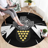 Cornwall Celtic Cross Round Carpet Coat Of Arms With Celtic Pattern - Wonder Print Shop