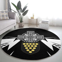 Cornwall Celtic Cross Round Carpet Coat Of Arms With Celtic Pattern - Wonder Print Shop