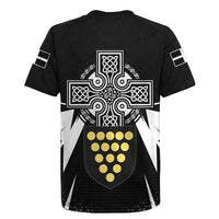 Cornwall Celtic Cross Rugby Jersey Coat Of Arms With Celtic Pattern - Wonder Print Shop