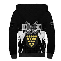 Cornwall Celtic Cross Sherpa Hoodie Coat Of Arms With Celtic Pattern - Wonder Print Shop