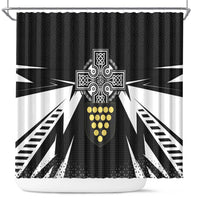 Cornwall Celtic Cross Shower Curtain Coat Of Arms With Celtic Pattern - Wonder Print Shop