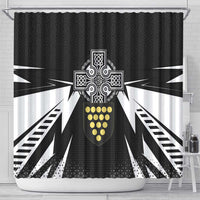 Cornwall Celtic Cross Shower Curtain Coat Of Arms With Celtic Pattern - Wonder Print Shop