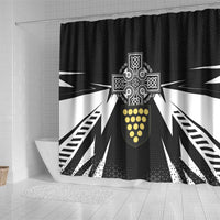 Cornwall Celtic Cross Shower Curtain Coat Of Arms With Celtic Pattern - Wonder Print Shop