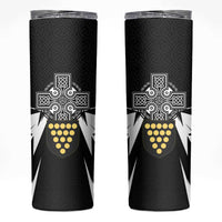 Cornwall Celtic Cross Skinny Tumbler Coat Of Arms With Celtic Pattern - Wonder Print Shop