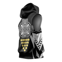 Cornwall Celtic Cross Sleeveless Hoodie Coat Of Arms With Celtic Pattern - Wonder Print Shop