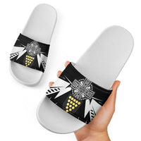 Cornwall Celtic Cross Slide Sandals Coat Of Arms With Celtic Pattern - Wonder Print Shop