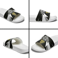 Cornwall Celtic Cross Slide Sandals Coat Of Arms With Celtic Pattern - Wonder Print Shop