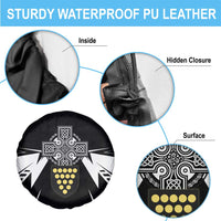Cornwall Celtic Cross Spare Tire Cover Coat Of Arms With Celtic Pattern - Wonder Print Shop