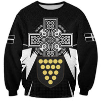 Cornwall Celtic Cross Sweatshirt Coat Of Arms With Celtic Pattern - Wonder Print Shop