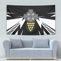 Cornwall Celtic Cross Tapestry Coat Of Arms With Celtic Pattern - Wonder Print Shop