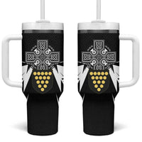 Cornwall Celtic Cross Tumbler With Handle Coat Of Arms With Celtic Pattern - Wonder Print Shop