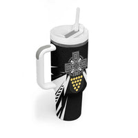 Cornwall Celtic Cross Tumbler With Handle Coat Of Arms With Celtic Pattern - Wonder Print Shop