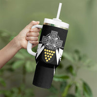 Cornwall Celtic Cross Tumbler With Handle Coat Of Arms With Celtic Pattern - Wonder Print Shop
