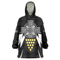 Cornwall Celtic Cross Wearable Blanket Hoodie Coat Of Arms With Celtic Pattern - Wonder Print Shop