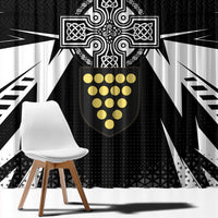 Cornwall Celtic Cross Window Curtain Coat Of Arms With Celtic Pattern - Wonder Print Shop