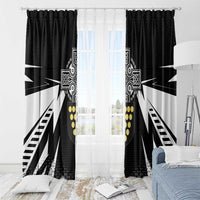 Cornwall Celtic Cross Window Curtain Coat Of Arms With Celtic Pattern - Wonder Print Shop