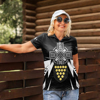 Cornwall Celtic Cross Women Polo Shirt Coat Of Arms With Celtic Pattern - Wonder Print Shop