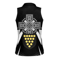 Cornwall Celtic Cross Women Sleeveless Polo Shirt Coat Of Arms With Celtic Pattern - Wonder Print Shop