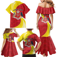 Personalized Isle of Man Family Matching Mermaid Dress and Hawaiian Shirt Triskele Ny Tree Cassyn - Wonder Print Shop