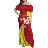 Personalized Isle of Man Family Matching Off Shoulder Maxi Dress and Hawaiian Shirt Triskele Ny Tree Cassyn - Wonder Print Shop