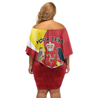 Personalized Isle of Man Family Matching Off Shoulder Short Dress and Hawaiian Shirt Triskele Ny Tree Cassyn - Wonder Print Shop