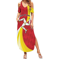 Personalized Isle of Man Family Matching Summer Maxi Dress and Hawaiian Shirt Triskele Ny Tree Cassyn - Wonder Print Shop