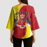 Personalized Isle of Man Kimono Sleeve Blouse Triskele Ny Tree Cassyn - Wonder Print Shop