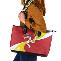 Isle of Man Leather Tote Bag Triskele Ny Tree Cassyn - Wonder Print Shop