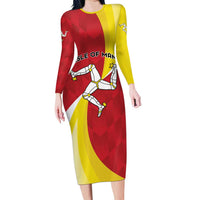 Personalized Isle of Man Long Sleeve Bodycon Dress Triskele Ny Tree Cassyn - Wonder Print Shop
