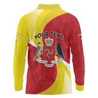 Personalized Isle of Man Long Sleeve Polo Shirt Triskele Ny Tree Cassyn - Wonder Print Shop