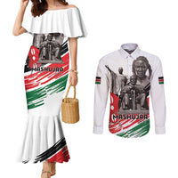 Kenya Mashujaa Day Couples Matching Mermaid Dress and Long Sleeve Button Shirt Kenyan Heroes - Wonder Print Shop