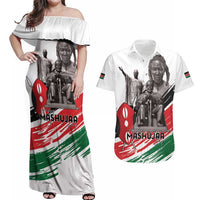 Kenya Mashujaa Day Couples Matching Off Shoulder Maxi Dress and Hawaiian Shirt Kenyan Heroes - Wonder Print Shop