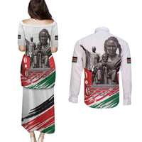 Kenya Mashujaa Day Couples Matching Puletasi and Long Sleeve Button Shirt Kenyan Heroes - Wonder Print Shop